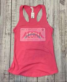 Hawaii Aloha Island Love Pink Tank Top. New.