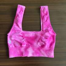 Pink Square Neck Crop Top