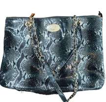 DKNY NWOT Quilted Leather Snakeskin Convertible Crossbody Shoulder Bag Purse