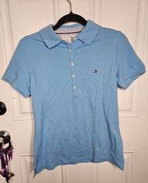 Women’s Medium Preppy Blue Slim Fit Collared Polo