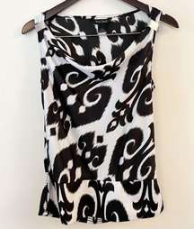 White House Black Market Abstract Print Sleeveless Top Cowl Scoop Neck Size S