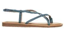 Zodiac Women's Yovana Strappy Sandals Leather Braided Teal Blue Size 7 NWOT