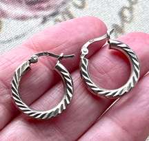 Huggie  Etched Small Hoop Earrings