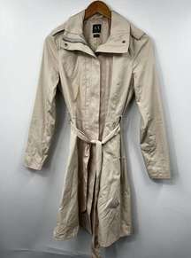 Armani Exchange Belted Trench Coat Long Sleeve Tan Size S Women