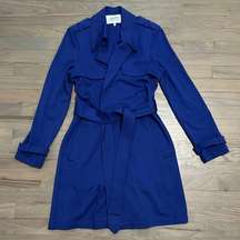 ALICE Blue Natal Knit Trench Jacket Coat Stitch Fix NWOT Small. Cute!!