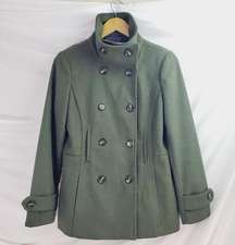 Thread & Supply Nordstrom Hunter Olive Green Wool Double Breasted Peacoat L