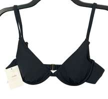 Andie The Sicily Top Womens S Black Underwire Bikini Swim Adjustable Stretch NEW