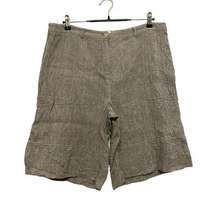 Poetry Bermuda Shorts Women Size US 12 Tan Beige Linen Cotton Breathable Boho