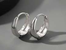 925 Silver Plated Small Hoop Earrings for Men Women,Punk Hip Hop Earrings
