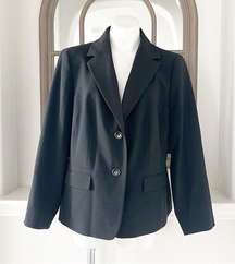 Kasper Black Two-Button Blazer, Size XL/16 Retail $119