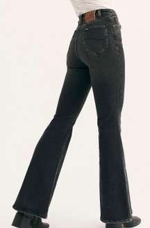 x Free People High Rise Flare In Washed Black Size 27