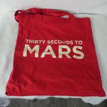 Thirty 30 Seconds to Mars 30STM Red VIP Tour Tote Bag 2010 2011 RARE Jared Leto
