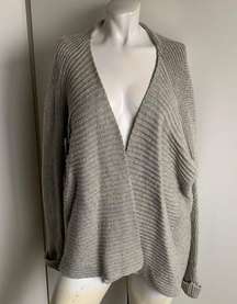 Sam Edelman open front gray knit cardigan sweater