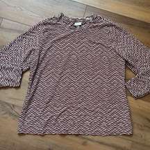 Ava Viv Top 1X Burgundy Long Sleeve Crew Work Business Casual Womens Plus NWT