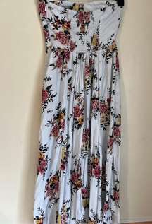 American Eagle maxi dress floral corset woman’s small strapless