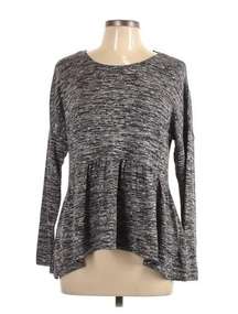 Max Edition Peplum Knit Top, Sweater, Black Ivory New with Tag, Retail $88.00