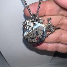 Charm Necklace “A Million Dreams Are Keeping Me Awake” in Silver Tone