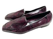 Marion Parke Shoes Womens Size 6.5US Python Snakeskin Loafers Purple Black