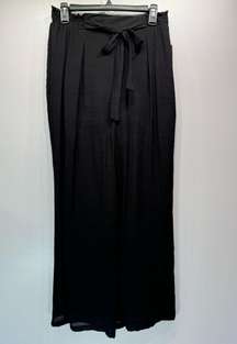 NEW By & By Black Crepe Lightweight Wide Leg Pull On Palazzo Pants Size Large