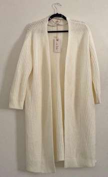 White Longline Cardigan Size S/M