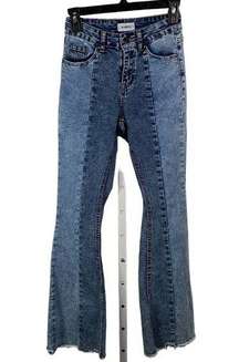 Bamboo Bell Bottom Jeans 2 tone‎ Light Wash Size 1 Y2K retro