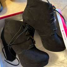 Black Suede chunky boots 7.5