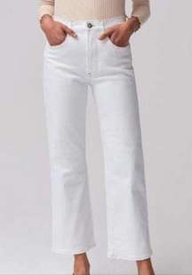 3x1 WINTER WHITE Joni High-Rise Wide Leg Straight Ankle Jeans size 28