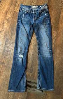 Payton Bootcut Distressed Jeans, size 27L