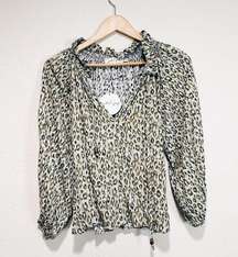 Petal + Pup Green Cheetah Blouse NWT - Size 2