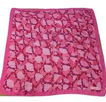 silk scarf in stunning pink palette size 26” square EUC