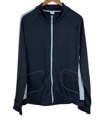 Alo Track Jacket Womens XXL Black Full Zip Up Coolfit‎ Colorblock Pockets Active