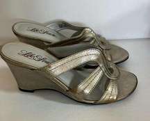 Life Stride Metallic Silver Strappy Mule 7.5