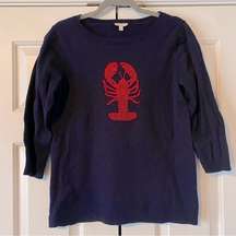 Talbots Navy Crewneck Lobster Sweater, M