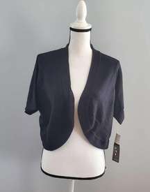 KSL Division of Karin Stevens Black Open Short Cardigan 1X