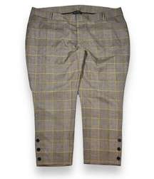 Eloquii Plaid Houndstooth Trouser Ankle Pants Womens 24 Gray