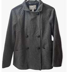 Y2K Banana Republic Wool Double Breasted Gray Peacoat Women’s XS