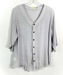 Wardrobe Lilac Purple Gauze Lightweight  Blend Button Down Top S/M