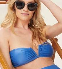 Andie Swim The Scala Top Padded Stapless Swim Top Blue M