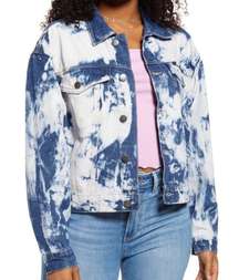 New  Bleach Overdye Denim Jacket Blue Bleached Cotton Jean Jacket