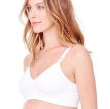 Ingrid & Isabel White Seamless Drop Cut Nursing Bra NWT