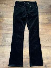 Corduroy Black Jeans With Silver Detail