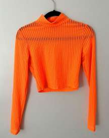 Sheer Orange Turtleneck