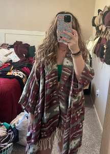 Maroon Western Poncho 