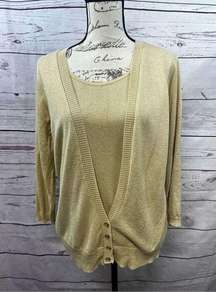 Cathy Daniels size large sparkly tan one piece pullover sweater