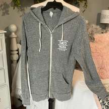 Taco Mama Lightweight Cotton Blend Jacket Gray Womens Small Zip Hoodie Knit