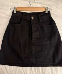 Black Denim Mini Skirt