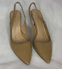 Kate Spade Beige Nude Sling Back Kitten Heel