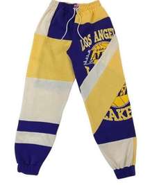 Boho_Basement  Reworked Los Angeles Lakers Sustainable Fleece Joggers