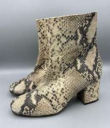 Free People Snake Skin Reptile Block Heel Women’s Boots Size 37