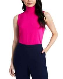 NWT Riley & Rae Women's Pink Sleeveless  Harper Solid Turtleneck Top Size Medium